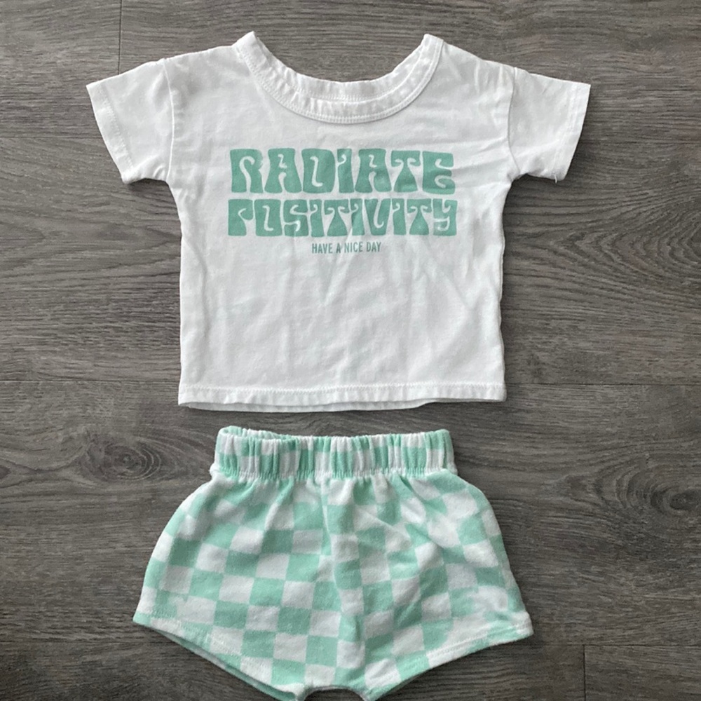 Two piece shirt and short set